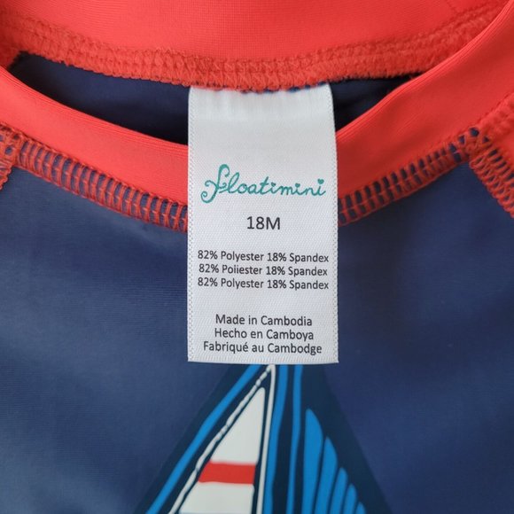 Floatmini 2-Piece Baby Boy Sailboat Swimsuit in Navy/Red Size 18M $34 - Picture 6 of 6